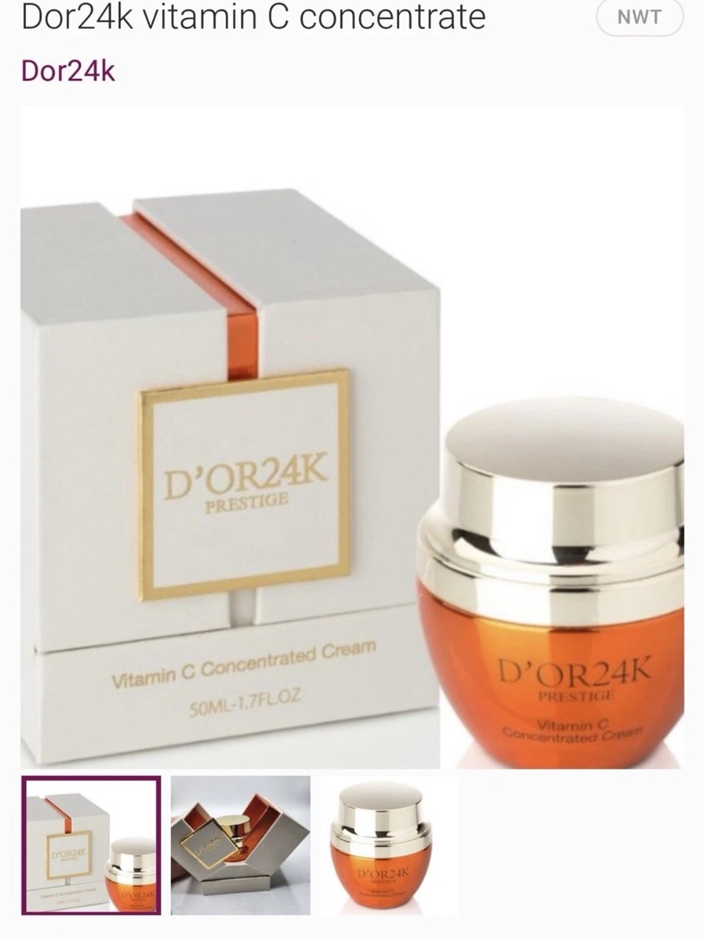 $895. D’OR24K PRESTIGE Vitamin C Concentrated Cream 50ML-1.7FL.OZ Brand New!